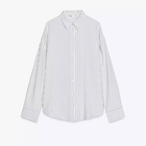 Zara Women Oversized Stripe Shirt (M) - Picture 2 of 3